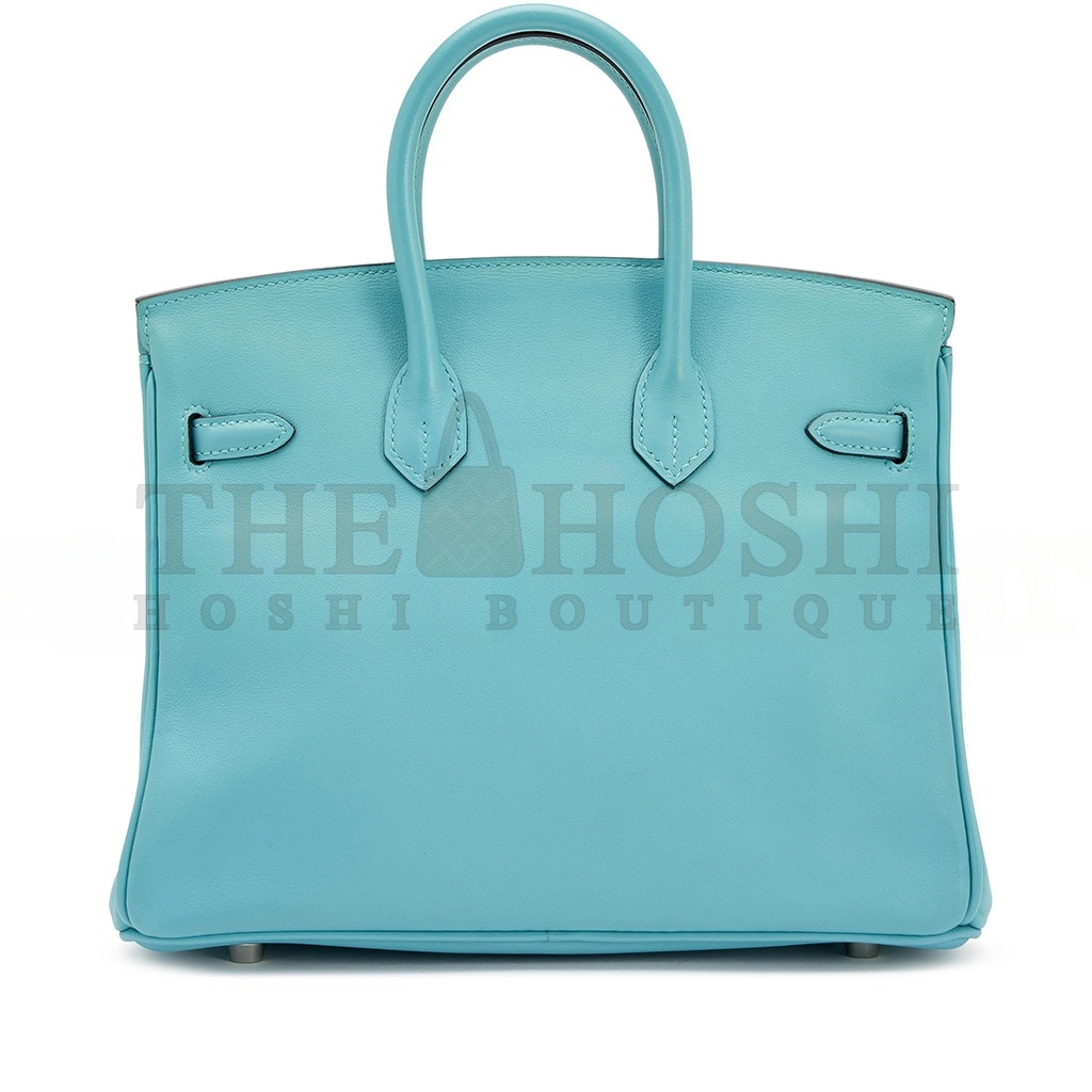 H**me5 BIRKIN 25 SWIFT LEATHER MACAROON BLUE LINING 3Q PINK SILVER BUCKLE H049362CK15 (25*20*13cm) Master Quality
